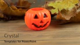  Presentation with maple - Presentation having plastic-orange-pumpkin background and a coral colored foreground