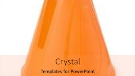  Presentation with plastic - PPT theme having plastic-orange-slalom-cone-isolated background and a gold colored foreground