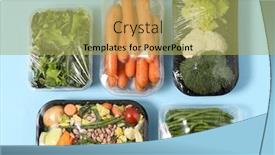  Presentation with plastic - Theme having plastic-packages-with-vegetables background and a yellow colored foreground