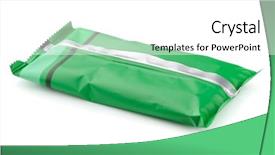  Presentation with food white - Beautiful slide deck featuring plastic packaging - green foil food package isolated backdrop and a white colored foreground