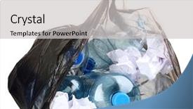  Presentation with plastic packaging - Presentation theme featuring plastic packaging - open black garbage bag background and a light gray colored foreground