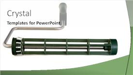  Presentation with paint roller - Presentation theme with plastic-paint-roller-handled-frame background and a pink colored foreground