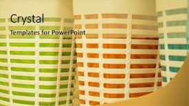  Presentation with large retail store - Slides having plastic pallets - sale laundry baskets background and a yellow colored foreground