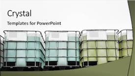  Presentation with cases - PPT theme enhanced with plastic pallets - staple of chemical container background and a  colored foreground