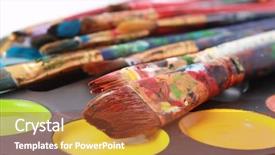  Presentation with messy - Slide deck featuring plastic pallets - watercolors with messy brushes background and a red colored foreground