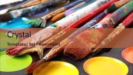  Presentation with messy - Cool new presentation theme with plastic pallets - watercolors with messy brushes backdrop and a red colored foreground