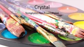  Presentation with messy - Amazing slides having plastic pallets - watercolors with messy brushes backdrop and a lemonade colored foreground