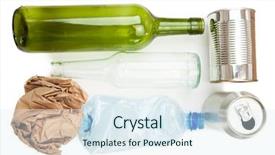  Presentation with waste glass - Beautiful slides featuring plastic paper glass and mteallic backdrop and a sky blue colored foreground