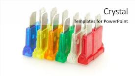  Presentation with automotive - Audience pleasing PPT layouts consisting of plastic parts - colorful automotive fuses arranged backdrop and a white colored foreground