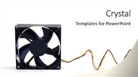  Presentation with computer - Cool new presentation theme with plastic parts - computer cooler isolated backdrop and a  colored foreground