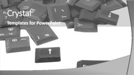  Presentation with computer burn - Amazing slide deck having plastic parts - computer keys isolated on white backdrop and a gray colored foreground