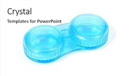  Presentation with case studies - Slide deck consisting of plastic parts - contact len case with white background and a white colored foreground