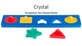 Presentation with shape - Colorful PPT theme enhanced with plastic parts - toy shape puzzle isolated backdrop and a  colored foreground