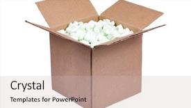  Presentation with ship shipping - PPT layouts having box full of shipping foam background and a  colored foreground