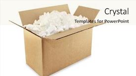  Presentation with peanuts - Amazing presentation theme having cardboard shipping box filled backdrop and a  colored foreground