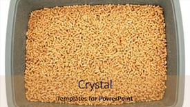  Presentation with pellet - Cool new presentation theme with clean and new unused pine pellet cat litter box over white backdrop and a gold colored foreground