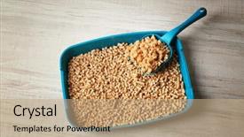  Presentation with ocean litter - Colorful presentation enhanced with recycling pet - cleaning cat litter box backdrop and a  colored foreground