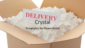  Presentation with cardboard - Cool new presentation with free warehouse - delivery service concept cardboard box backdrop and a soft green colored foreground