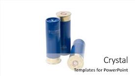  Presentation with fossils petrified fossil shells - Beautiful PPT theme featuring trap skeet - three 16-gauge shotgun shells backdrop and a white colored foreground