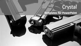  Presentation with eagle - PPT theme consisting of toys guns - three handguns beretta 92 desert background and a gray colored foreground
