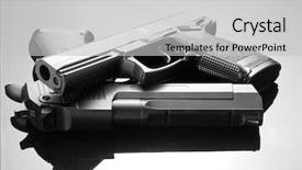  Presentation with eagle - Amazing slide deck having gun metal - two handguns desert eagle backdrop and a light gray colored foreground