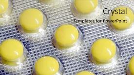  Presentation with polymer chemistry - Beautiful PPT theme featuring polymer chemistry - yellow pills backdrop and a yellow colored foreground