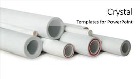  Presentation with water pipe - Beautiful slide deck featuring plastic pipes - isolated on white backdrop and a white colored foreground
