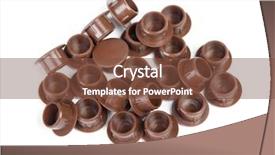  Presentation with plastic bales at the waste - Theme having plastic plugs for furniture screws background and a tawny brown colored foreground