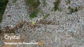  Presentation with plastic pollution - Cool new presentation theme with plastic pollution environmental problem backdrop and a gray colored foreground