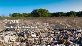  Presentation with landfill - PPT layouts with plastic-pollution-in-a-landfill background and a violet colored foreground