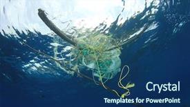  Presentation with ocean pollution - Audience pleasing PPT layouts consisting of plastic pollution in ocean discarded backdrop and a ocean colored foreground