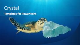  Presentation with environmental pollution - Amazing slides having plastic-pollution-in-ocean-environmental backdrop and a teal colored foreground