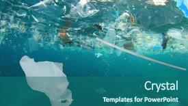  Presentation with plastic bags - Audience pleasing theme consisting of plastic pollution in ocean plastic backdrop and a ocean colored foreground