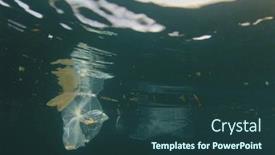  Presentation with ocean pollution - Cool new slide deck with plastic-pollution-in-ocean backdrop and a tawny brown colored foreground