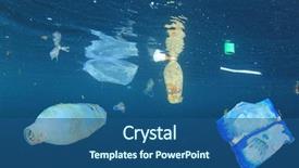 Presentation with ocean pollution - Colorful theme enhanced with plastic pollution in ocean backdrop and a ocean colored foreground