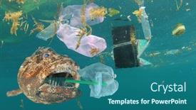  Presentation with fish ocean - Presentation theme enhanced with plastic-pollution-in-ocean background and a ocean colored foreground