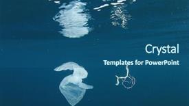  Presentation with plastic pollution - Colorful theme enhanced with plastic pollution in ocean backdrop and a ocean colored foreground