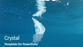  Presentation with ocean pollution - Audience pleasing slides consisting of plastic pollution in ocean backdrop and a ocean colored foreground