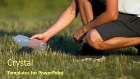  Presentation with world pollution - PPT theme having plastic-pollution-in-the-environmental background and a tawny brown colored foreground