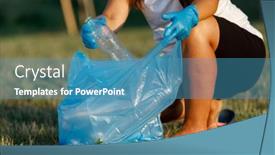  Presentation with world pollution - Presentation consisting of plastic-pollution-in-the-environmental background and a teal colored foreground