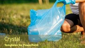 Presentation with world pollution - Presentation design enhanced with plastic-pollution-in-the-environmental background and a tawny brown colored foreground