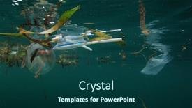  Presentation with ocean pollution - Slides consisting of plastic-pollution-underwater-in-ocean background and a ocean colored foreground