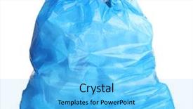  Presentation with blue water splash isolated - Colorful PPT theme enhanced with plastic recycling - blue garbage bag with trash backdrop and a light blue colored foreground
