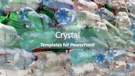  Presentation with plastic recycling - Presentation design consisting of plastic recycling - pet bottles - abstract wall background and a seafoam green colored foreground