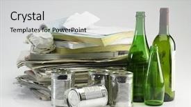  Presentation with recycling paper - Presentation design with plastic recycling - recyclable item glass paper background and a light gray colored foreground