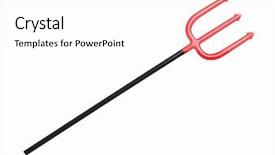  Presentation with black sea - Colorful slide deck enhanced with plastic red trident with black backdrop and a white colored foreground