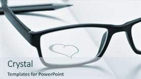  Presentation with notebook - Amazing presentation having plastic-rimmed eyeglasses in duotone backdrop and a sky blue colored foreground