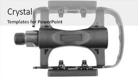  Presentation with bicycle - Presentation design with plastic road - bicycle pedal on white background background and a light gray colored foreground