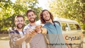  Presentation with beer garden friends in tracht - Colorful PPT layouts enhanced with plastic road - hipster friends having a beer backdrop and a  colored foreground
