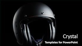  Presentation with black road - Audience pleasing slide deck consisting of plastic road - open face motorcycle helmet backdrop and a black colored foreground